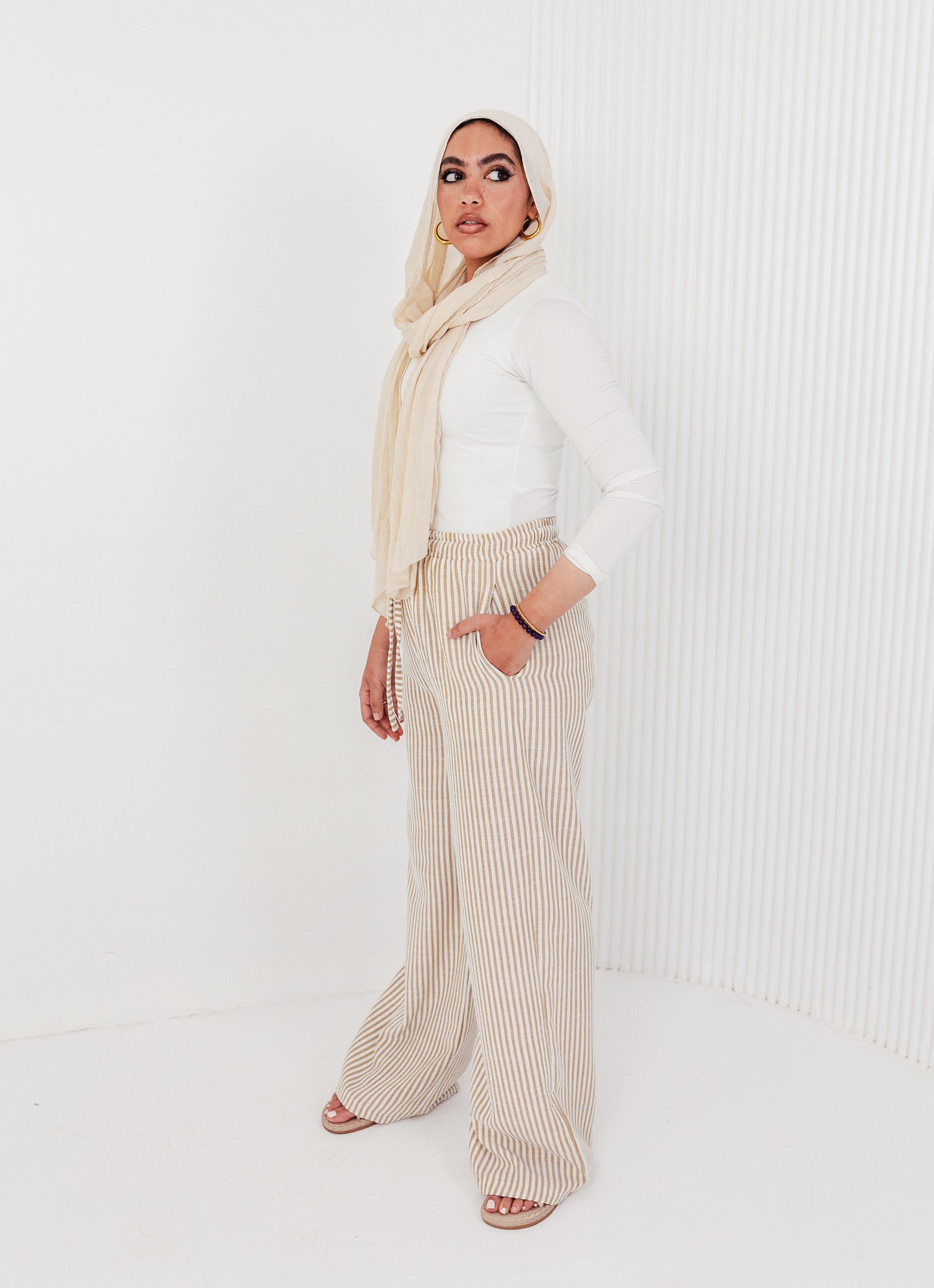 Camel Wide Leg Trousers