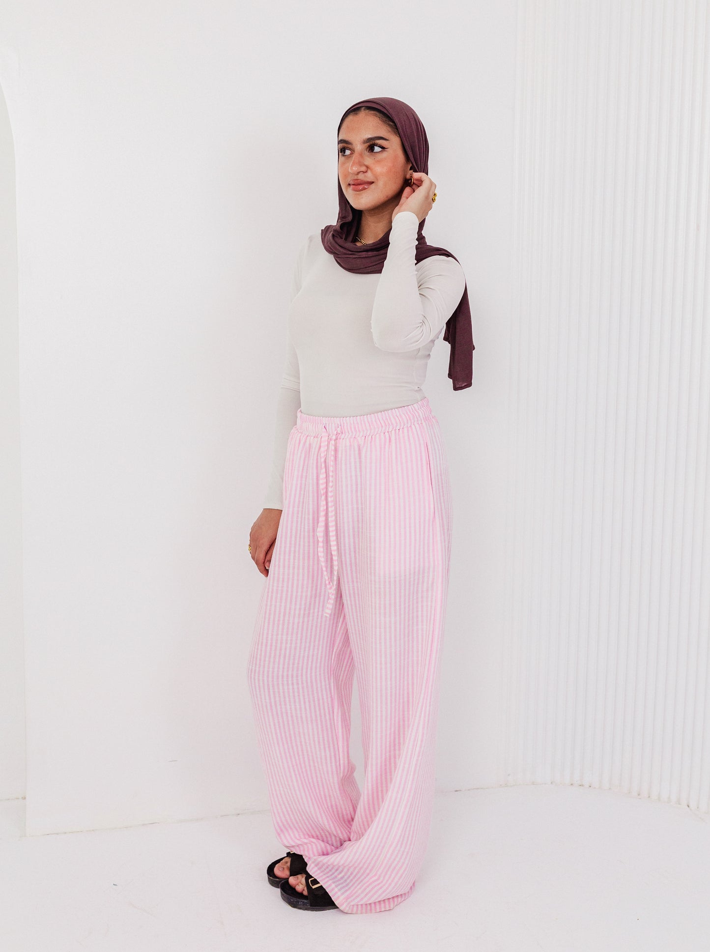 Pink Wide Leg Trousers