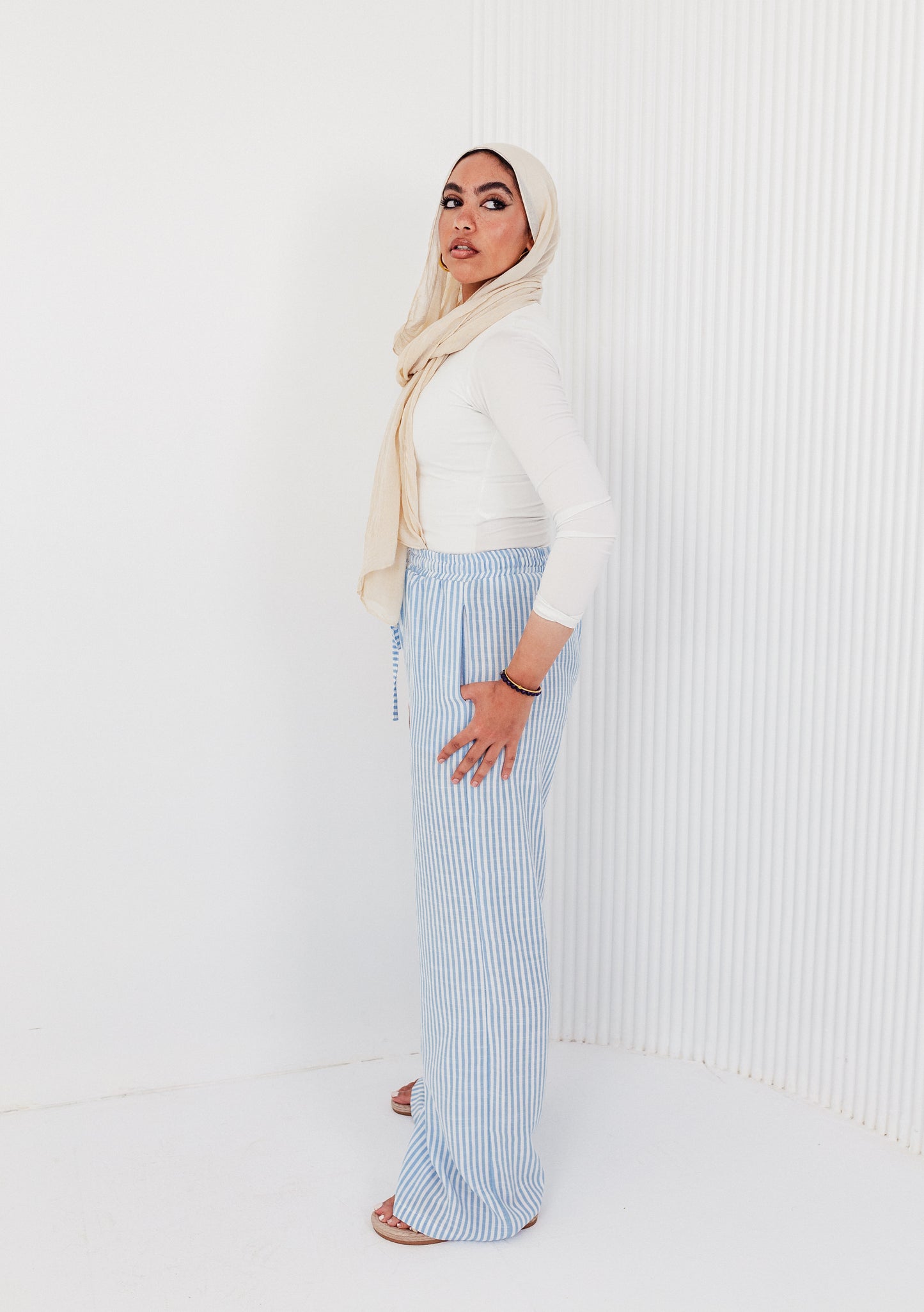 Blue Wide Leg Trousers