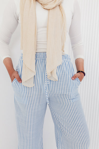 Blue Wide Leg Trousers