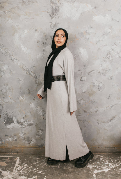 Grey Knitted Maxi Dress