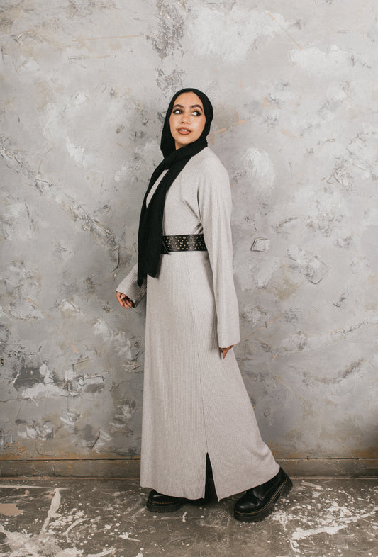 Grey Knitted Maxi Dress