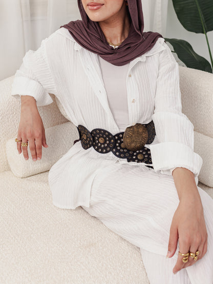 White Linen Silk Set