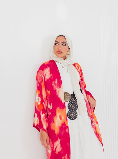 Floral Satin Kimono