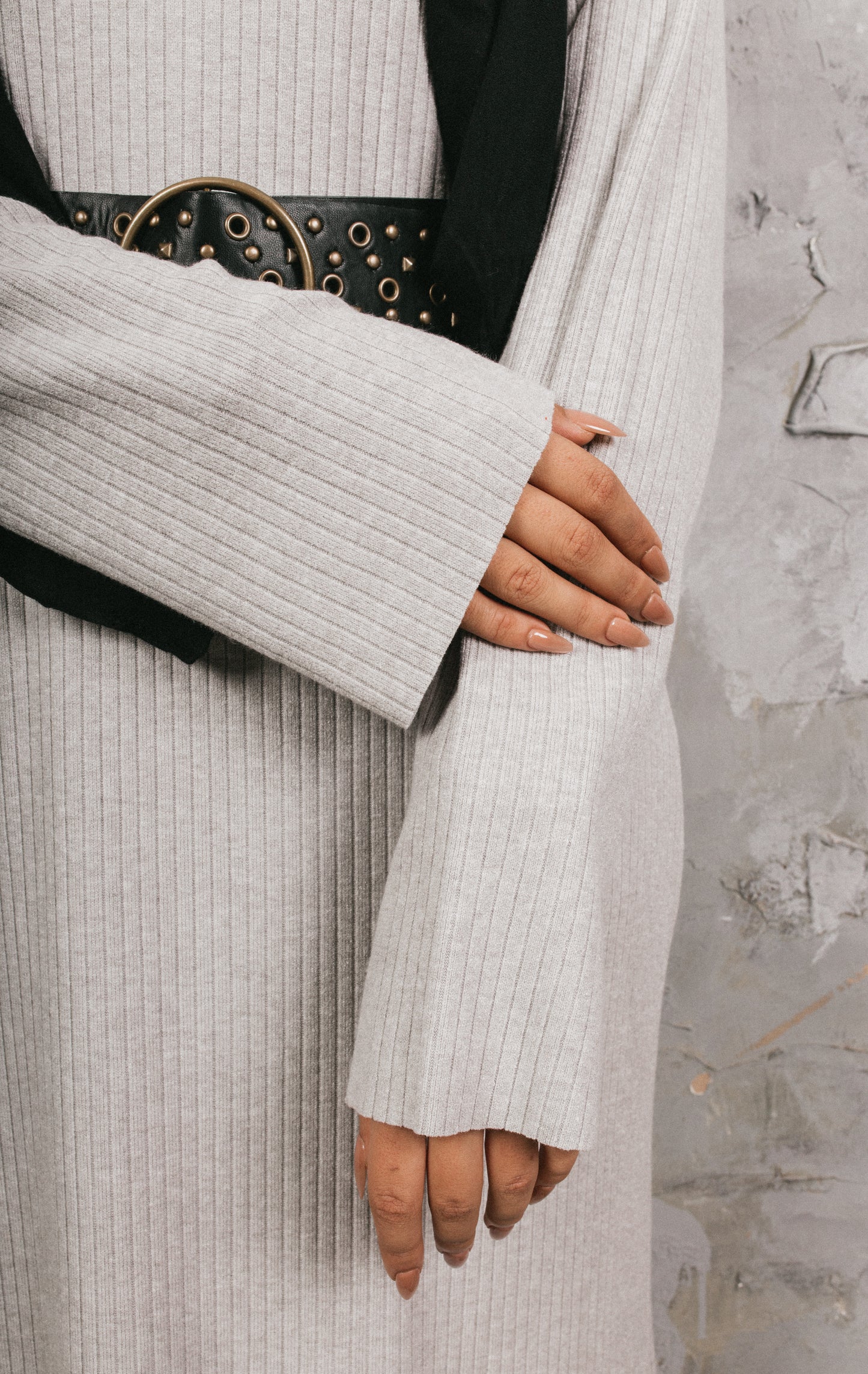 Grey Knitted Maxi Dress