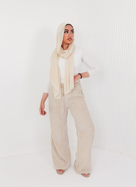 Camel Wide Leg Trousers