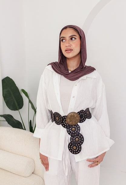 White Linen Silk Set