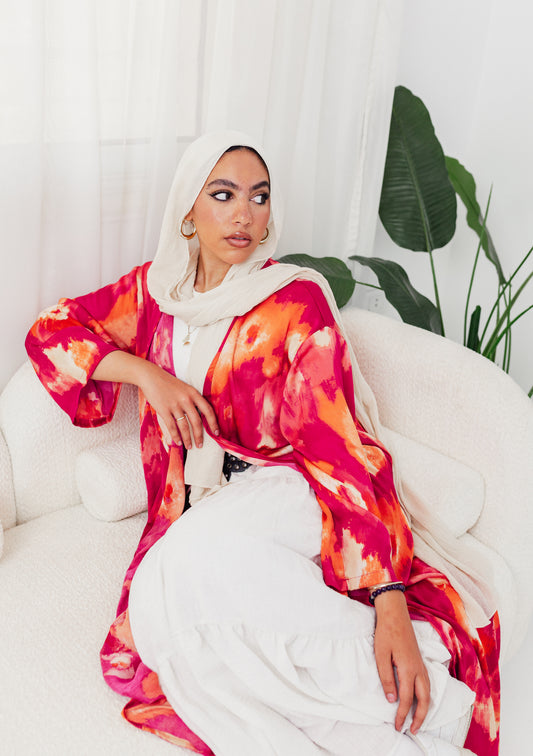 Floral Satin Kimono
