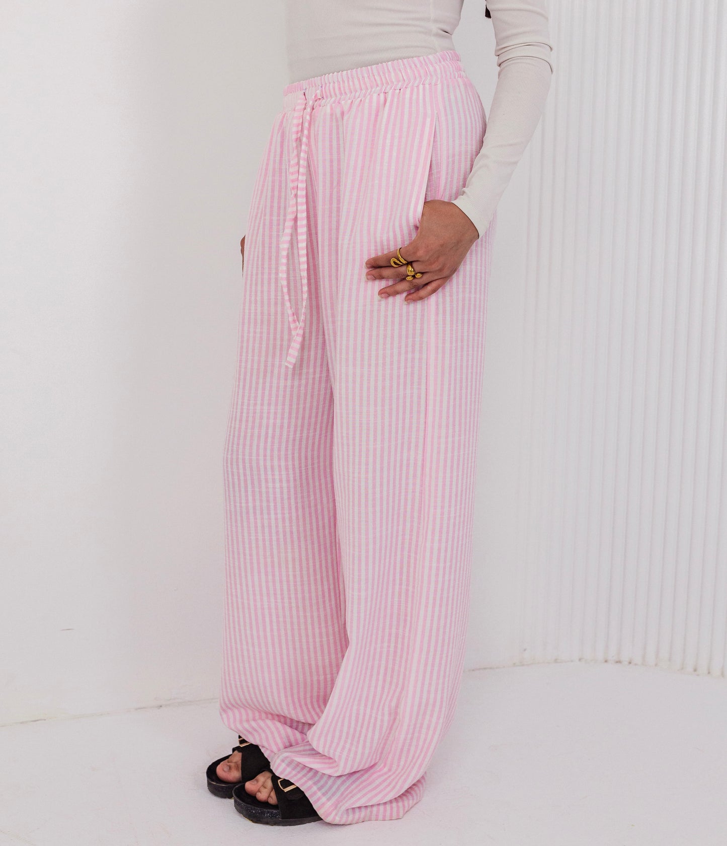 Pink Wide Leg Trousers