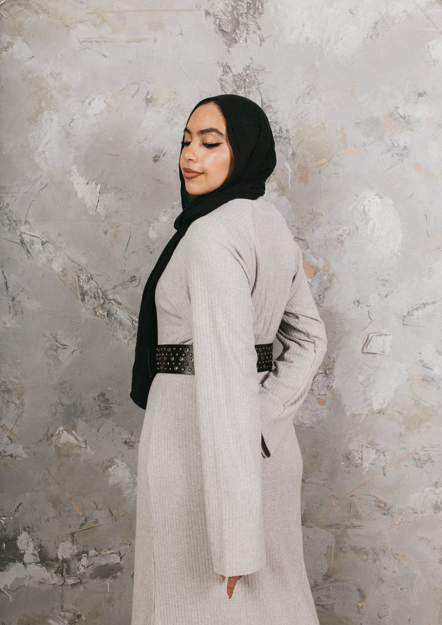 Grey Knitted Maxi Dress