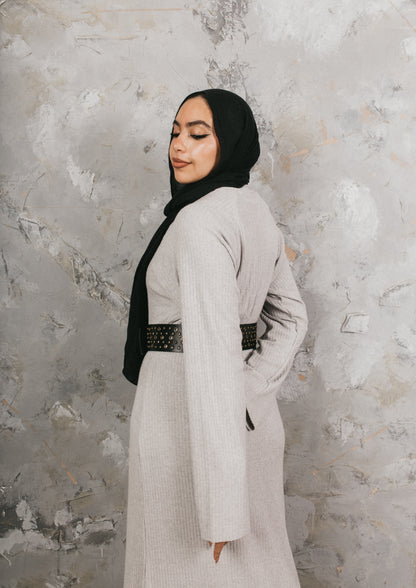 Grey Knitted Maxi Dress