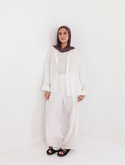 White Linen Silk Set