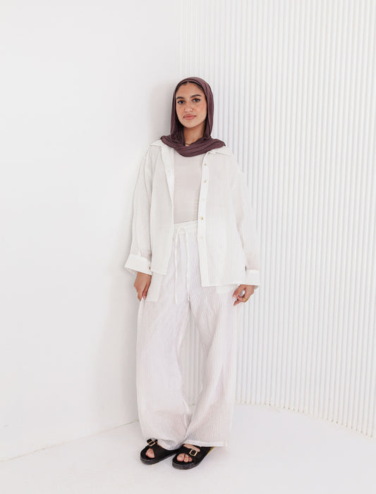 White Linen Silk Set