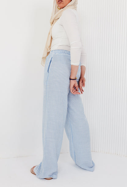 Blue Wide Leg Trousers